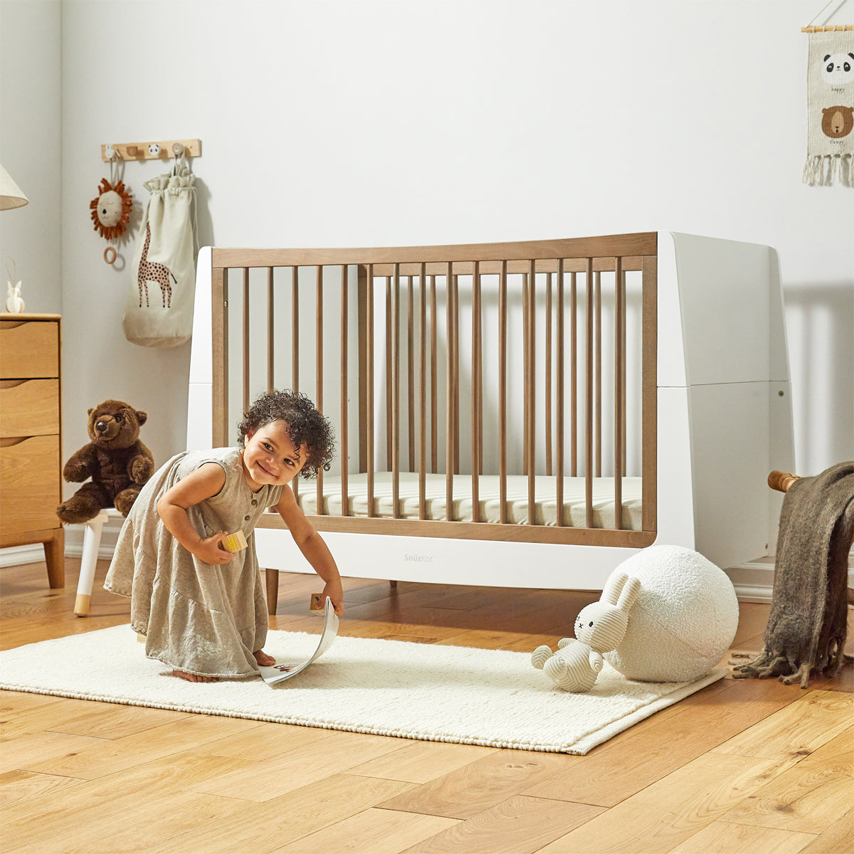 SnuzKot Skandi 2 Piece Nursery Furniture Set, The Natural Edit- Walnut