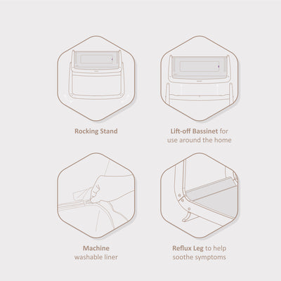 SnuzPod4 Bedside Crib Starter Bundle The Natural Edit- Silver Birch