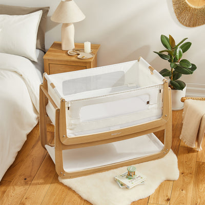 SnuzPod4 Bedside Crib Starter Bundle The Natural Edit-Oak