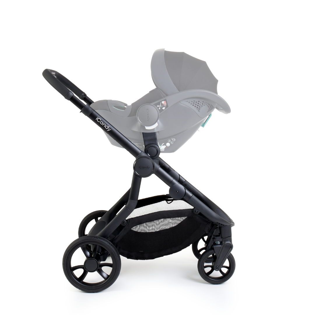 iCandy Orange 4 Pushchair, Carrycot + Accessories- Jet + Fossil