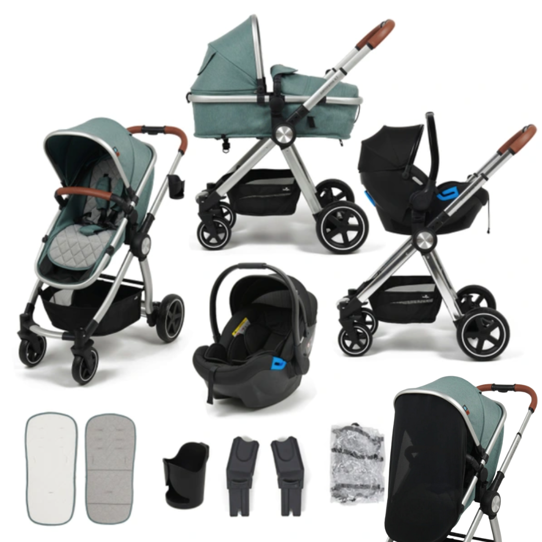 Ex-Display Panorama XT by Babylo 2-in-1 Travel System & Car Seat- Sea Green