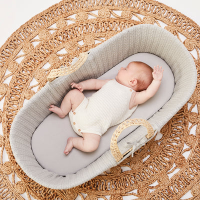 The Little Green Sheep Organic Moses Basket Fitted Sheet- Dove