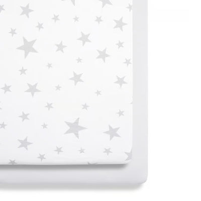 Snuz Crib Fitted Sheets 2 Pack- Stars