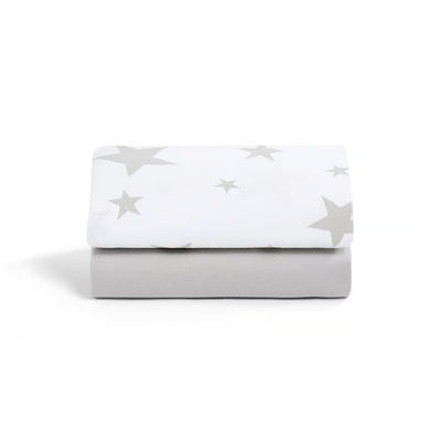 Snuz Crib Fitted Sheets 2 Pack- Stars
