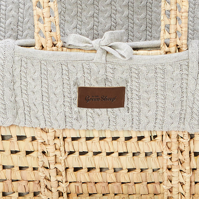 The Little Green Sheep Organic Knitted Moses Basket + Mattress- Dove