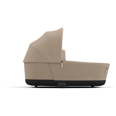 cybex mios cozy beige lux carrycot from side view 