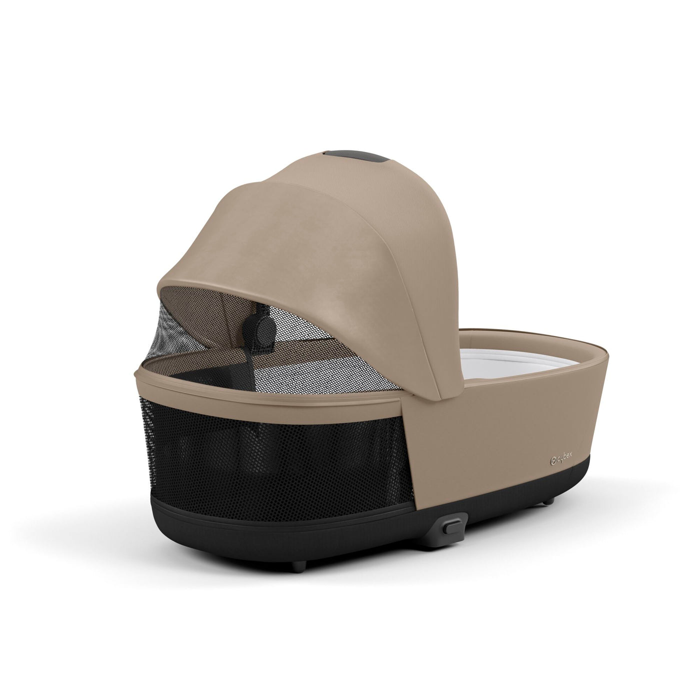 Cybex mios cozy beige lux carrycot with open mesh backing for summer months 
