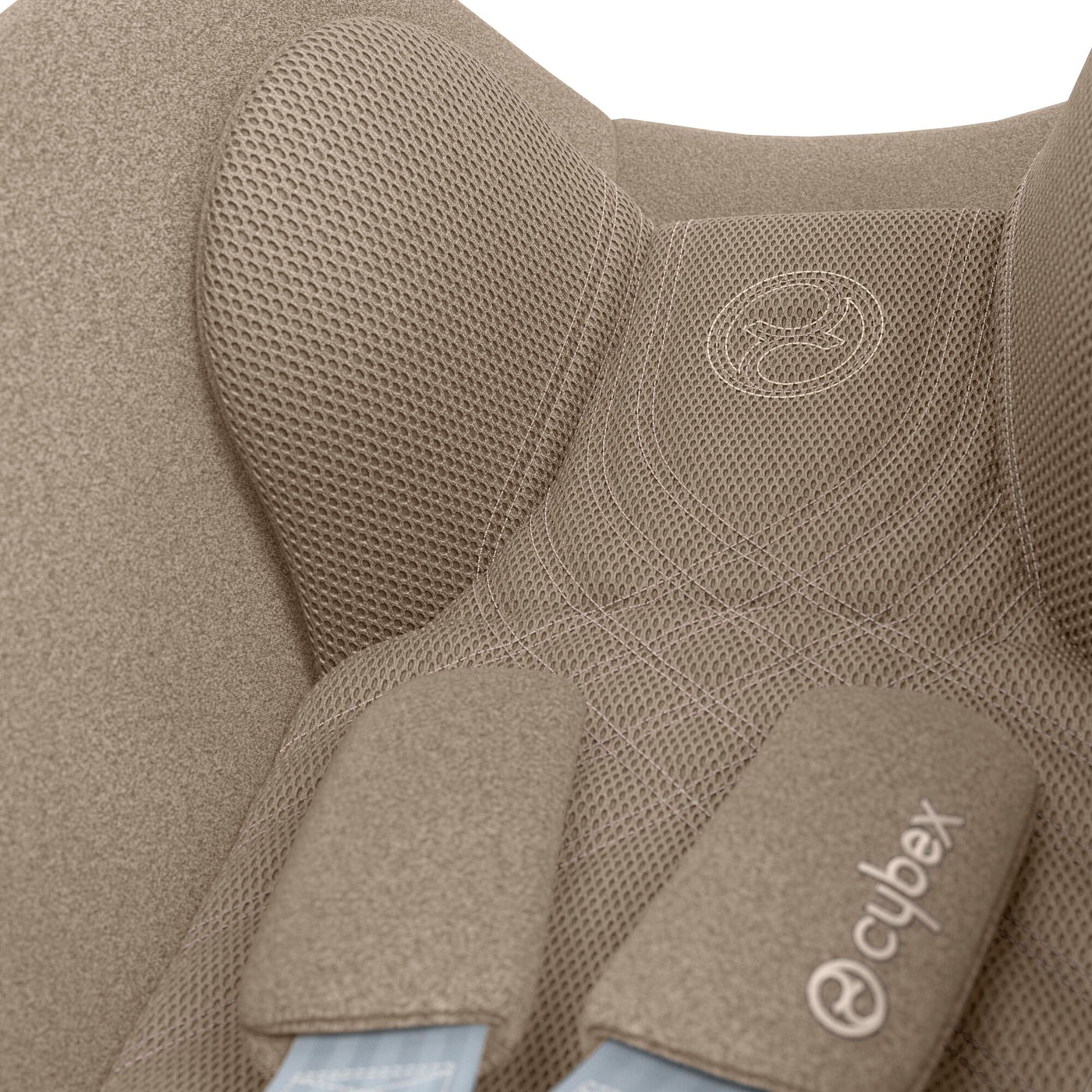 cybex cloud t i-size car seat in cosy beige plus fabric with mesh ventilation 