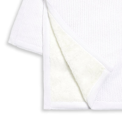 The Little Green Sheep Organic Knitted Fleece Baby Blanket- White