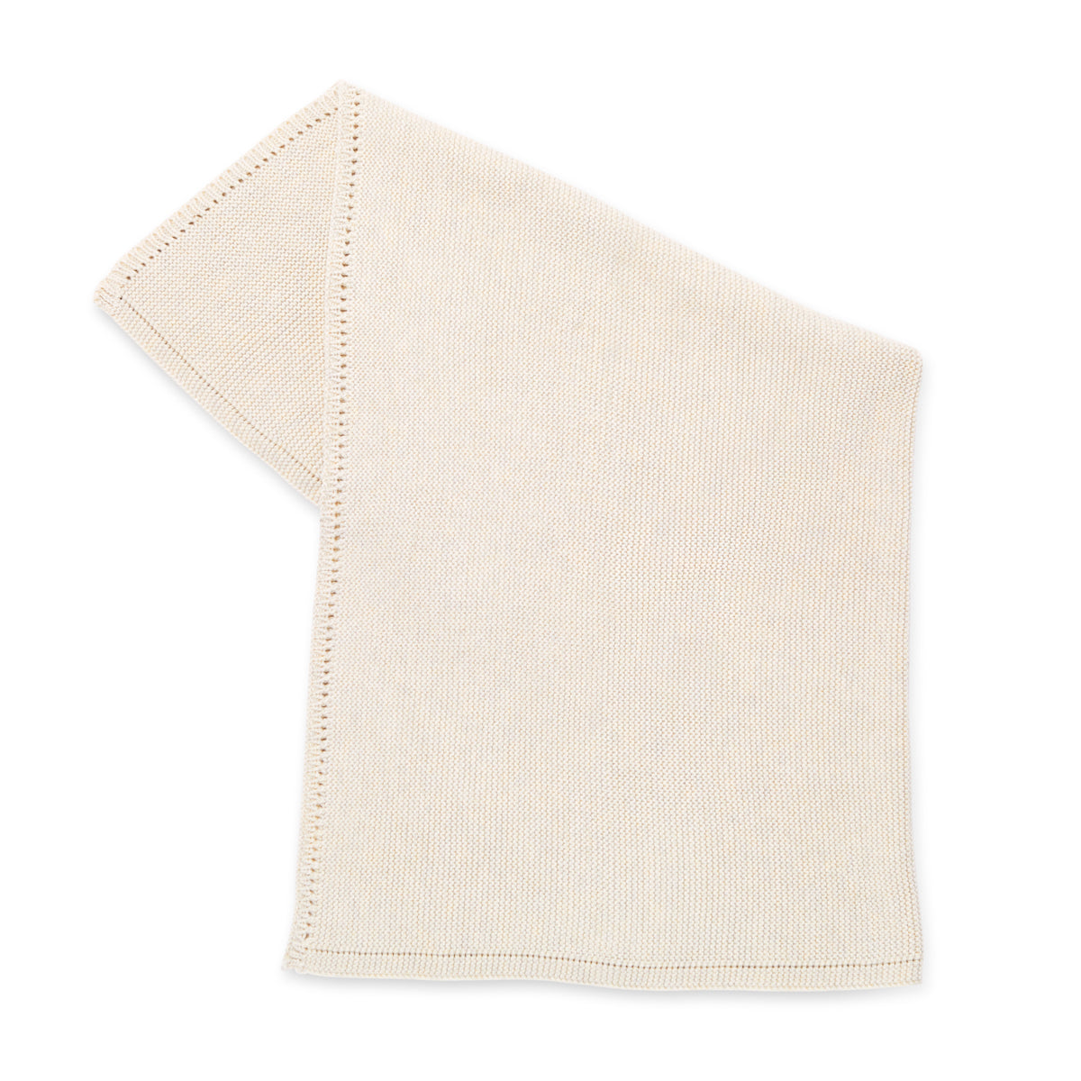 The Little Green Sheep Organic Knitted Cellular Baby Blanket- Linen