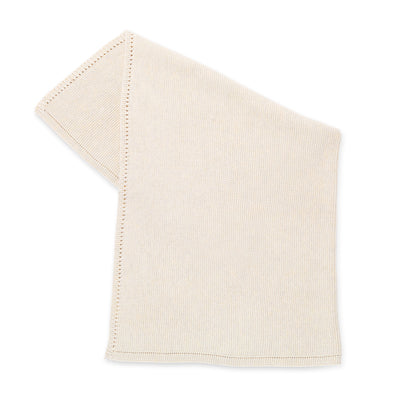 The Little Green Sheep Organic Knitted Cellular Baby Blanket- Linen