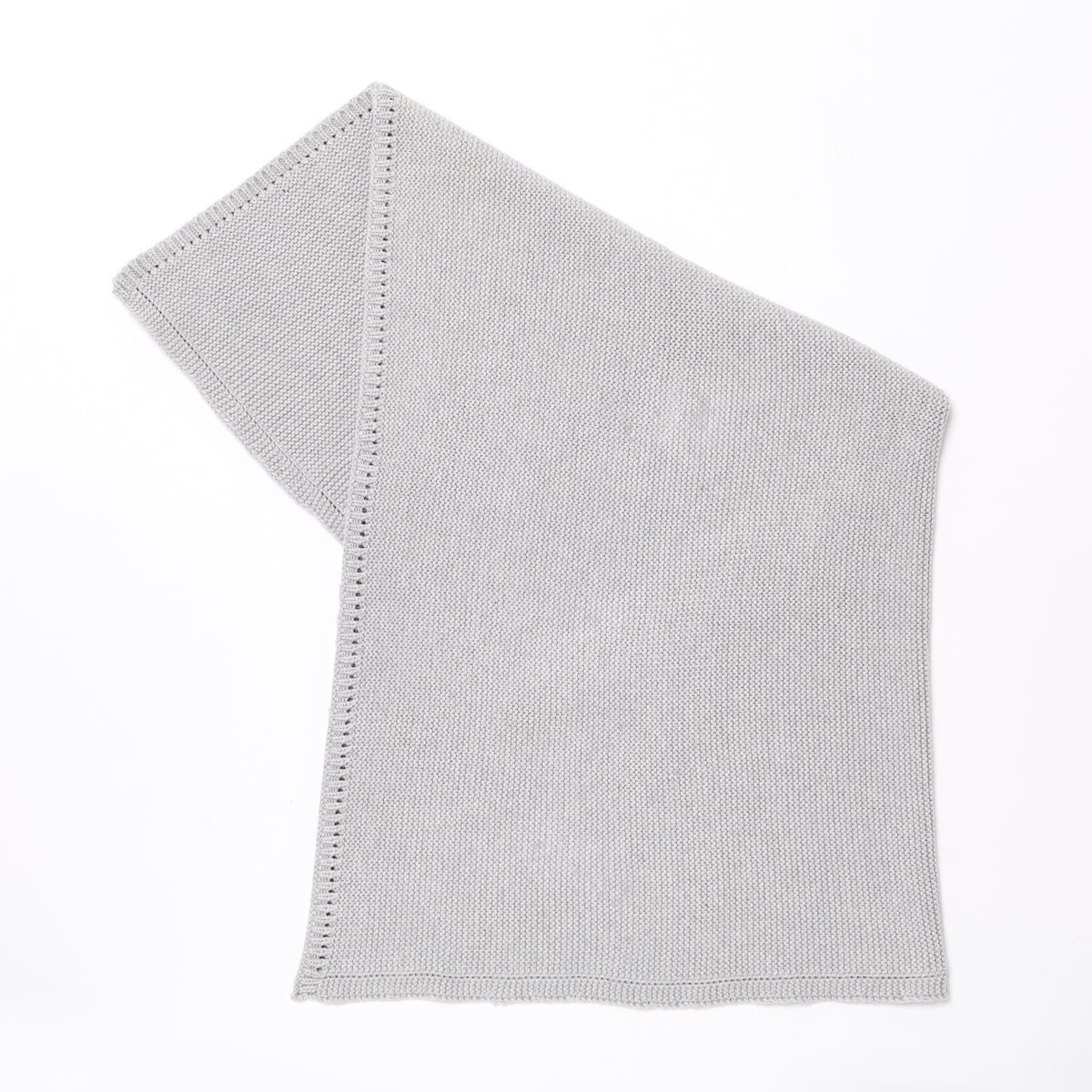 The Little Green Sheep Organic Knitted Cellular Baby Blanket- Dove