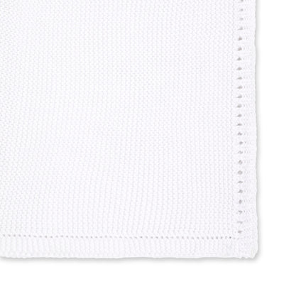 The Little Green Sheep Organic Knitted Cellular Baby Blanket- White