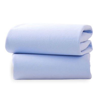 Clair De Lune 2 Pack Moses Basket Fitted Sheets- Blue