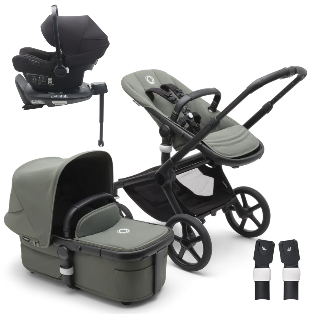 Bugaboo Fox 5, Turtle Air + Base Travel System- Forest Green