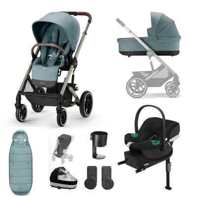 Cybex Balios S Lux Comfort Travel System- Sky Blue + Taupe