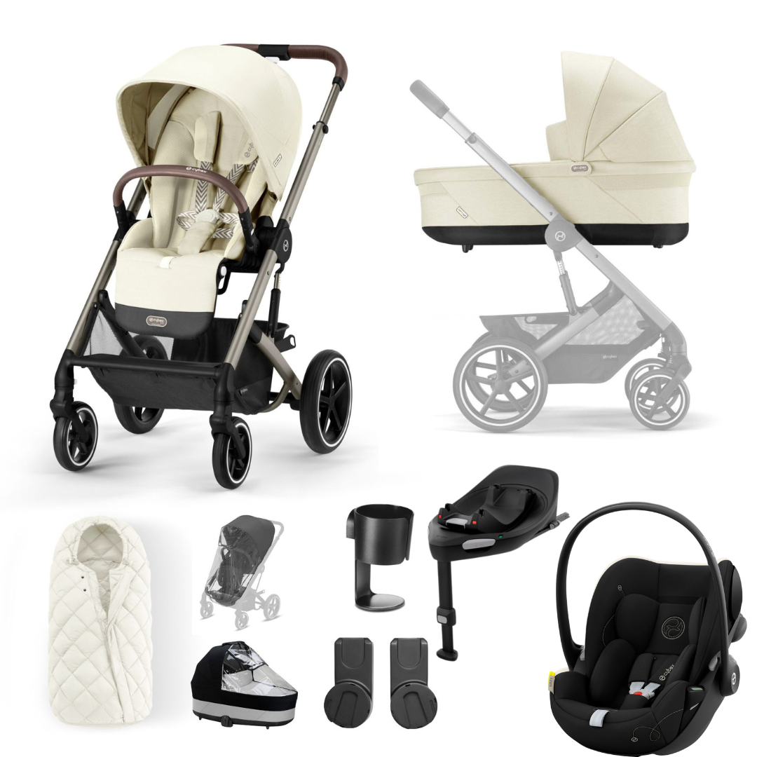 Cybex Balios S Lux Luxury Travel System- Seashell Beige + Taupe