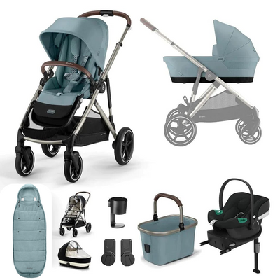 Cybex Gazelle S Comfort Travel System- Sky Blue + Taupe