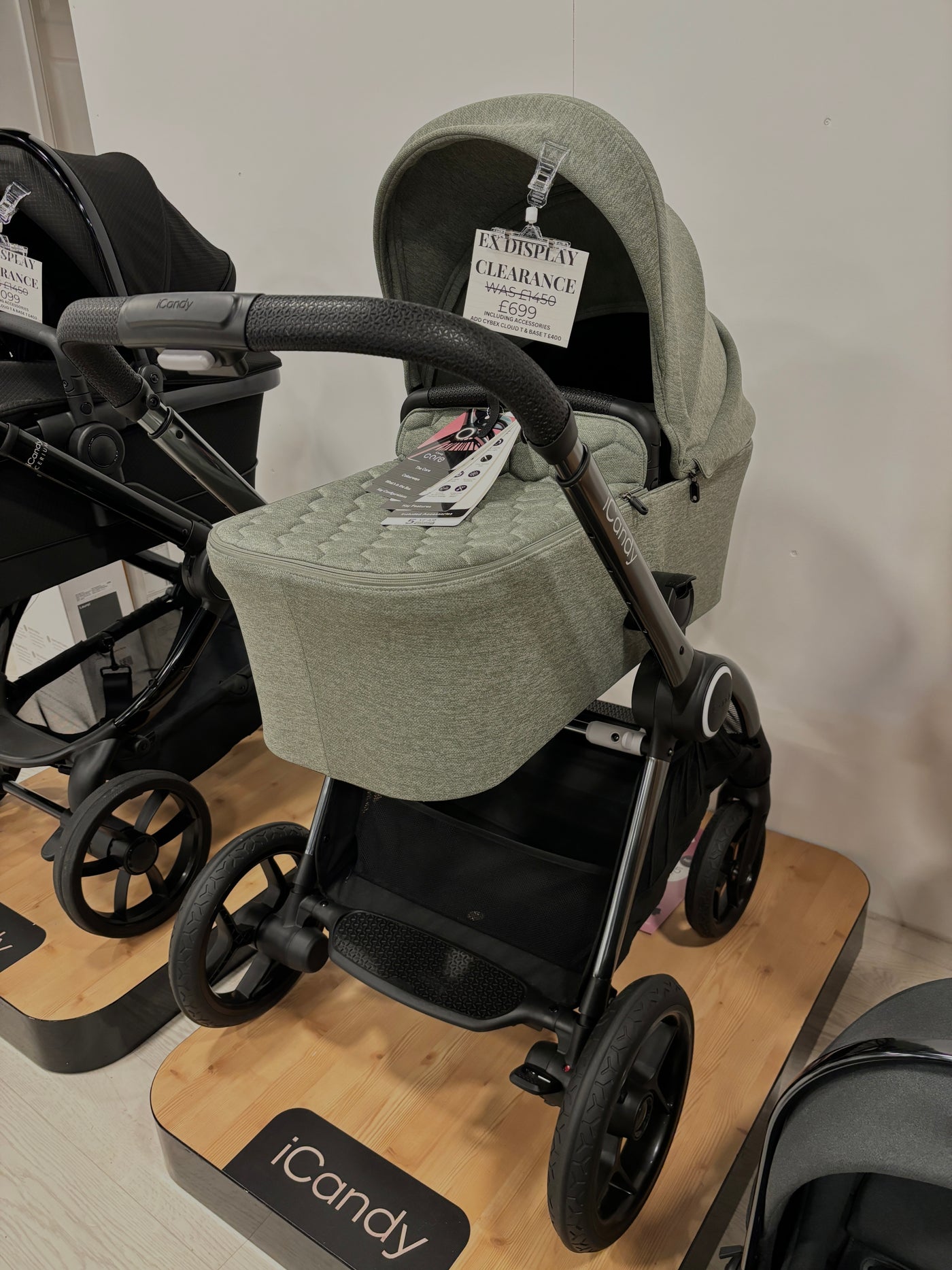 Ex Display iCandy Core Pushchair + Carrycot- Light Moss