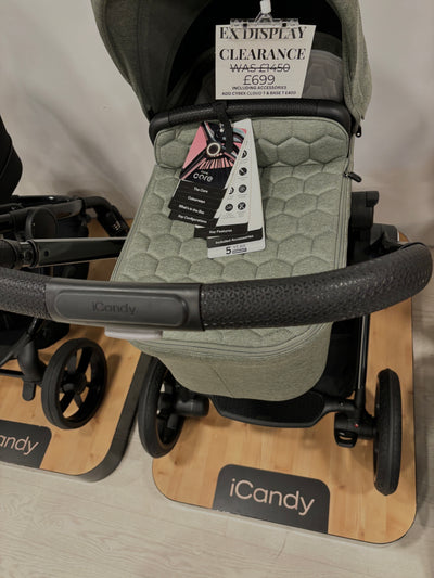Ex Display iCandy Core Pushchair + Carrycot- Light Moss