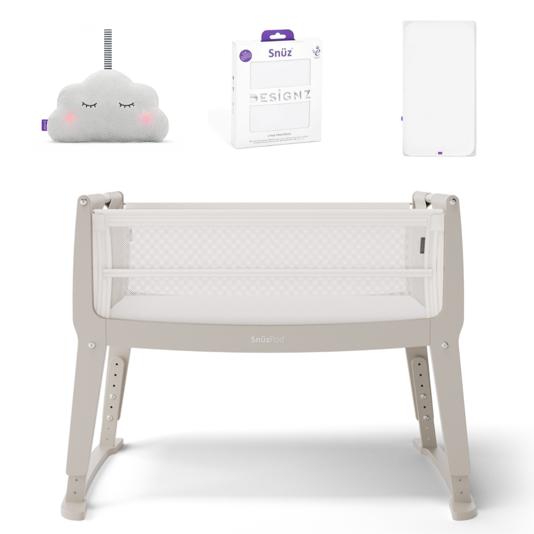 Snuz SnuzPod Studio Bedside Crib Starter Bundle Oslo- Grey