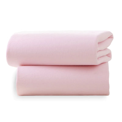 Clair De Lune 2 Pack Moses Basket Fitted Sheets- Pink