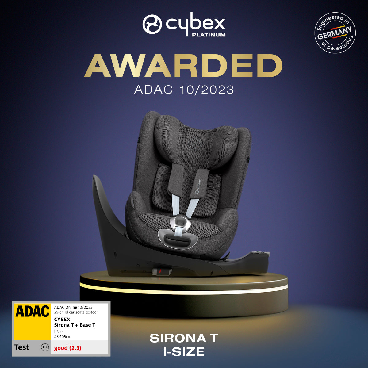 Cybex Sirona T i-Size Car Seat- Mirage Grey Plus