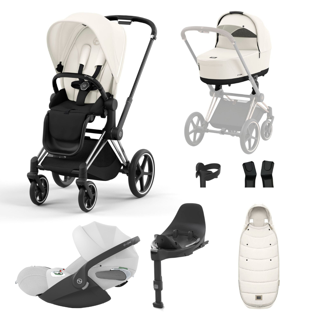 Cybex Priam + Cloud T Travel System- Off White