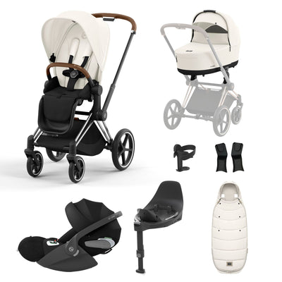 Cybex Priam + Cloud T Travel System- Off White - Bundle Baby