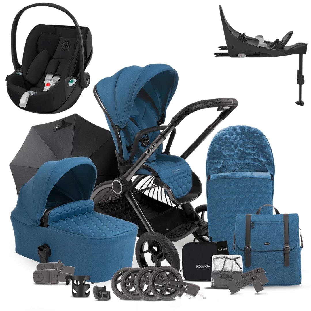 iCandy Core Pushchair, Accessory + Cybex Cloud Z Travel System - Bundle Baby