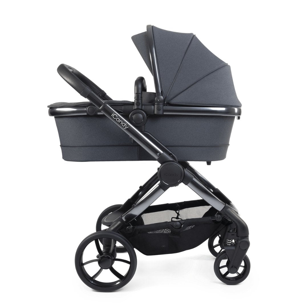 iCandy Peach 7 Pushchair, Carrycot + Accessories- Dark Grey - Bundle Baby