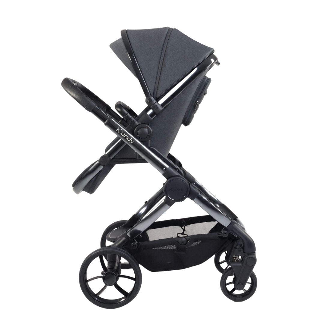 iCandy Peach 7 Pushchair, Carrycot + Accessories- Dark Grey - Bundle Baby