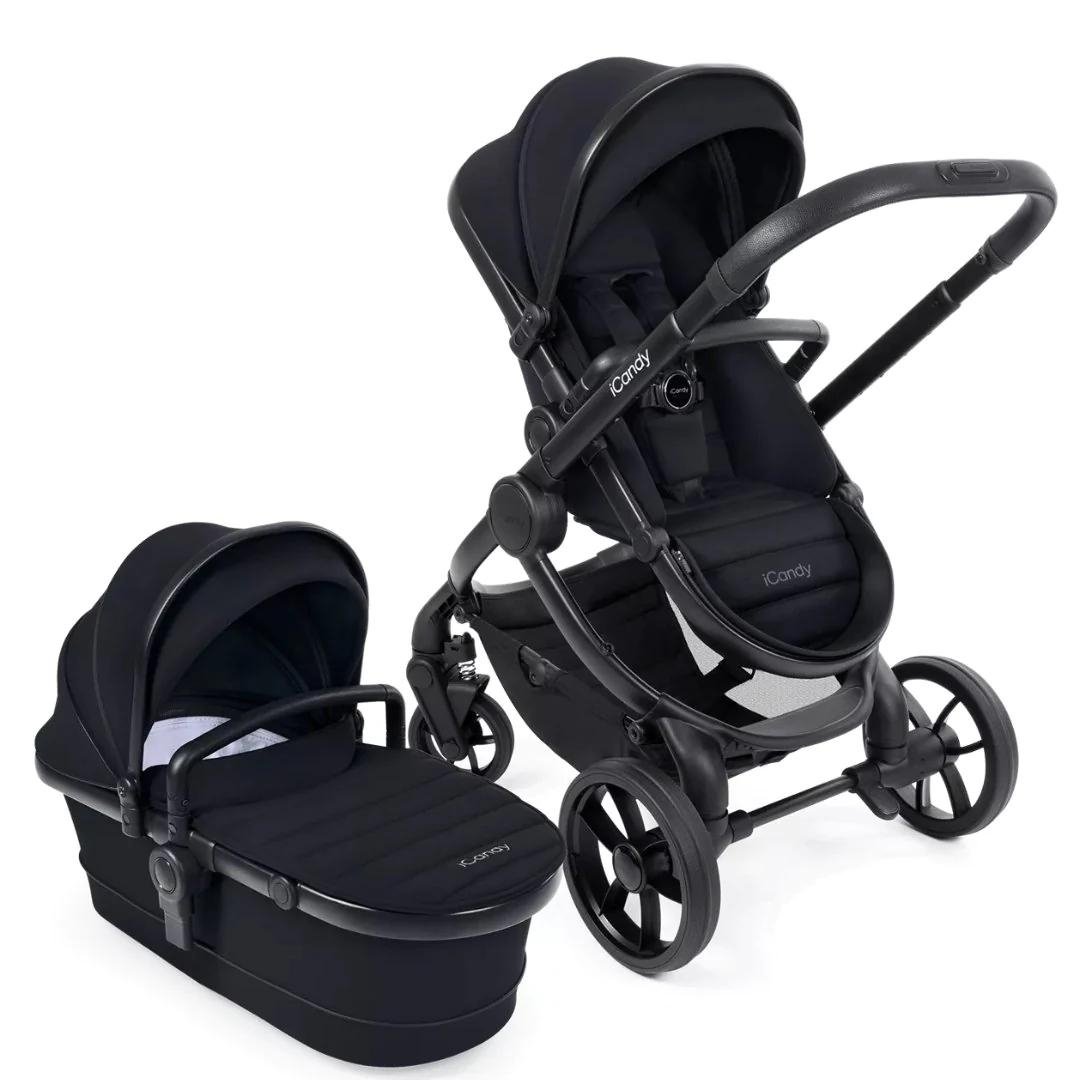 iCandy Peach 7 Pushchair + Carrycot- Black Edition - Bundle Baby