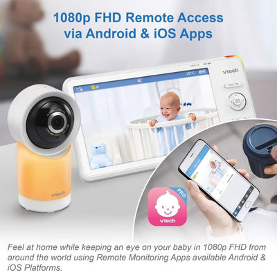VTech 7" Smart Wi-Fi 1080p Pan & Tilt Monitor RM7766HD - Bundle Baby